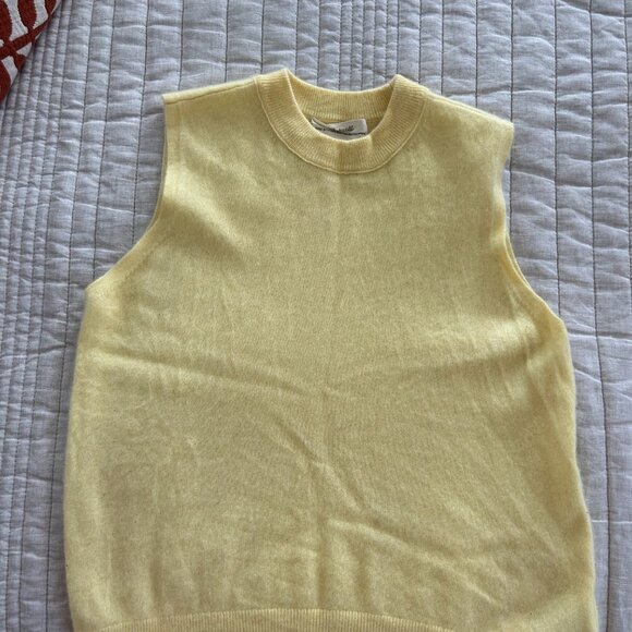 Madewell Yellow Cashmere Crewneck Sweater Vest (M) - Picture 6 of 6